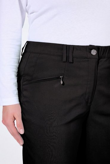 Ulla Popken 854987 Calças stretch quentes com cós confortável Preto - Calças de tecido - Calças Largas Femininas Plus Size