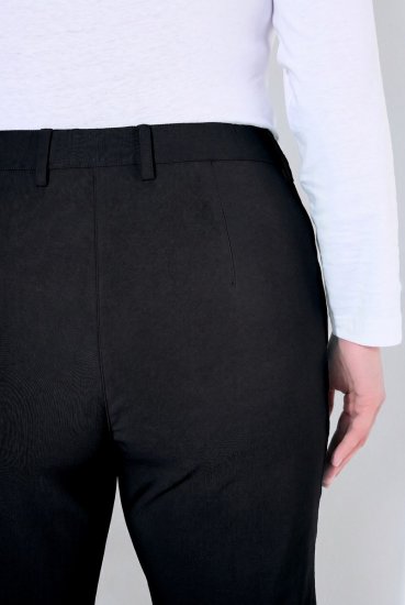 Ulla Popken 854987 Calças stretch quentes com cós confortável Preto - Calças de tecido - Calças Largas Femininas Plus Size