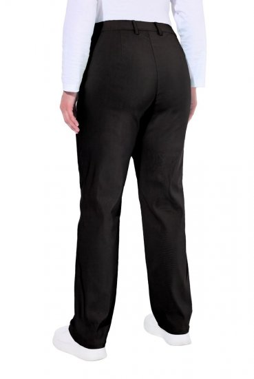 Ulla Popken 854987 Calças stretch quentes com cós confortável Preto - Calças de tecido - Calças Largas Femininas Plus Size