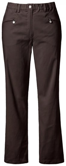 Ulla Popken 854987 Calças stretch quentes com cós confortável Castanho mogno - Calças de tecido - Calças Largas Femininas Plus Size