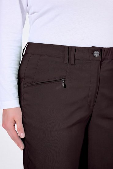 Ulla Popken 854987 Calças stretch quentes com cós confortável Castanho mogno - Calças de tecido - Calças Largas Femininas Plus Size
