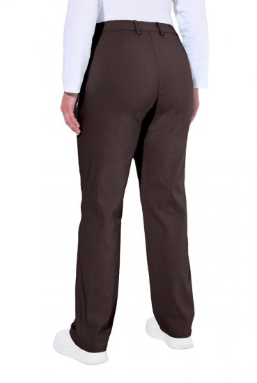 Ulla Popken 854987 Calças stretch quentes com cós confortável Castanho mogno - Calças de tecido - Calças Largas Femininas Plus Size