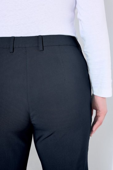 Ulla Popken 854987 Calças stretch quentes com cós confortável Azul-marinho - Calças de tecido - Calças Largas Femininas Plus Size