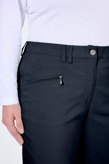 Ulla Popken 854987 Calças stretch quentes com cós confortável Azul-marinho - Calças de tecido - Calças Largas Femininas Plus Size