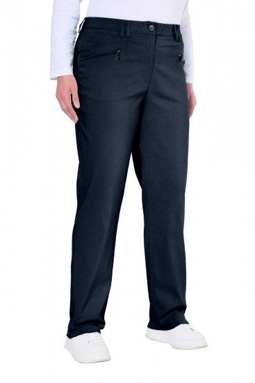 Ulla Popken 854987 Calças stretch quentes com cós confortável Azul-marinho - Calças de tecido - Calças Largas Femininas Plus Size
