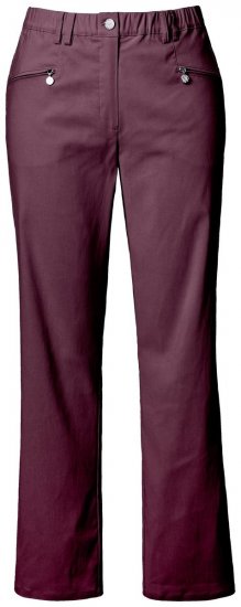 Ulla Popken 854987 Calças stretch quentes com cós confortável Beringela - Calças de tecido - Calças Largas Femininas Plus Size