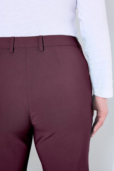 Ulla Popken 854987 Calças stretch quentes com cós confortável Beringela - Calças de tecido - Calças Largas Femininas Plus Size