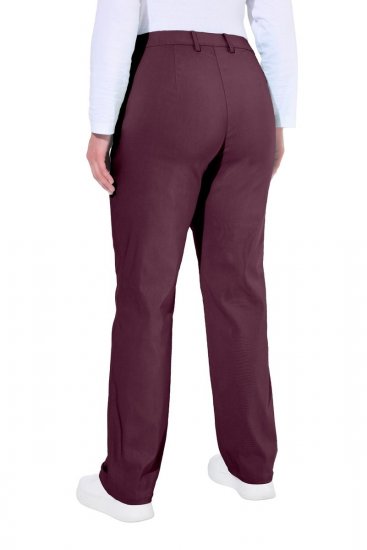 Ulla Popken 854987 Calças stretch quentes com cós confortável Beringela - Calças de tecido - Calças Largas Femininas Plus Size