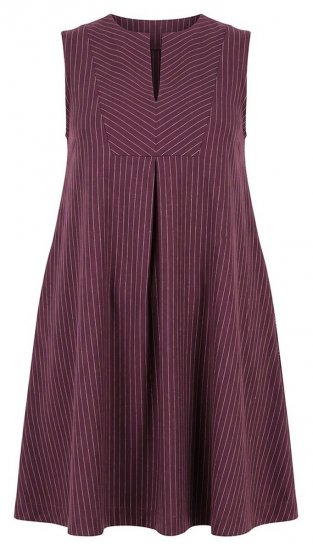 Ulla Popken 854988 Vestido às riscas Bordô - Vestidos midi - Vestidos Midi Tamanhos Grandes