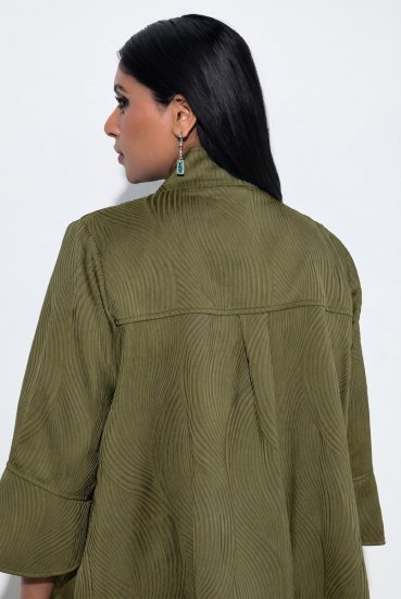 Ulla Popken 855125 Casaco Caqui - Jaquetas - Casacos plus size para mulher