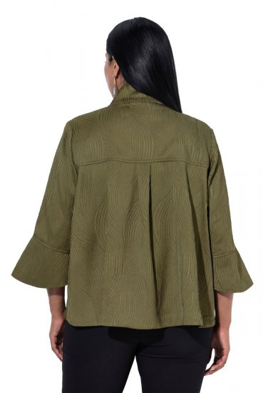 Ulla Popken 855125 Casaco Caqui - Jaquetas - Casacos plus size para mulher