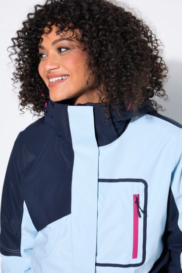 Ulla Popken 855307 Casaco de esqui HYPRAR com capuz amovível Azul-marinho - Roupa de esqui - 