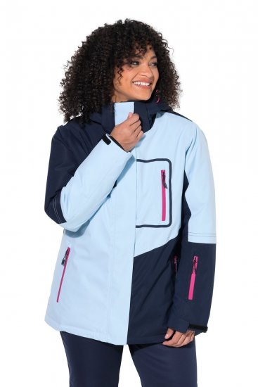 Ulla Popken 855307 Casaco de esqui HYPRAR com capuz amovível Azul-marinho - Roupa de esqui - 