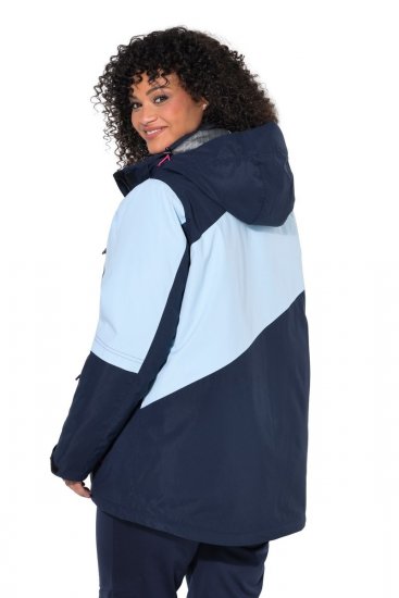 Ulla Popken 855307 Casaco de esqui HYPRAR com capuz amovível Azul-marinho - Roupa de esqui - 