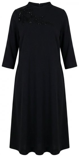 Ulla Popken 855373 Vestido de jersey estampado Preto - Vestidos em jersey - 