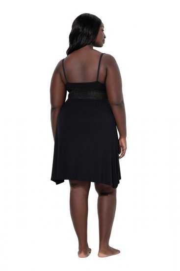 Ulla Popken 855428 Négligé com renda Preto - Camisas de noite - 