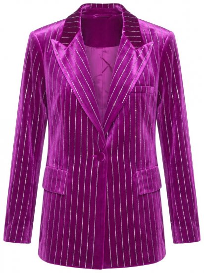 Ulla Popken 855499 Blazer de veludo com strass Magenta - Blazers e Coletes - Blazers em Tamanhos Grandes