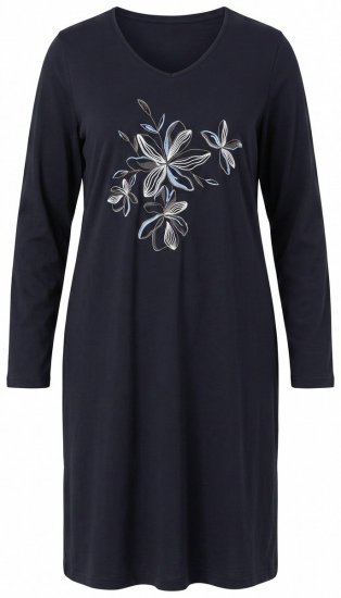 Ulla Popken 856132 Camisa de noite floral Preto - Camisas de noite -