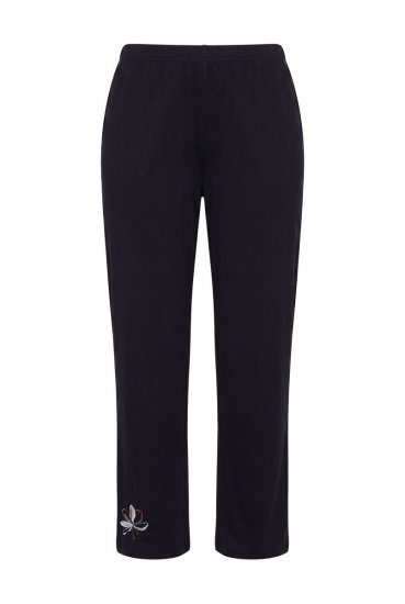 Ulla Popken 856134 Pijama com flores Preto - Pijamas/Loungewear - 