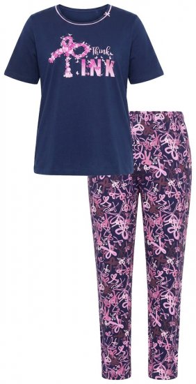 Ulla Popken 856141 Pijama de manga comprida Azul-marinho - Pijamas/Loungewear - 