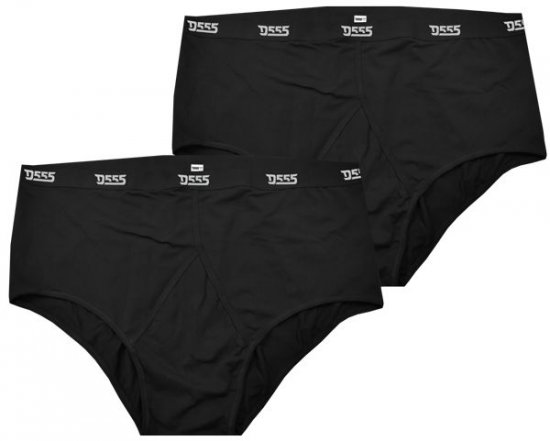 D555 Thompson Briefs Underwear 2-pack Black - Roupa Interior & natação - Roupa interior Homem Tamanhos Grandes
