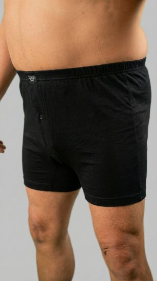 20 Nodi 935 Combed Cotton Jersey Boxer with Front Button Fly Black - Boxers - Boxers Homem Tamanhos Grandes