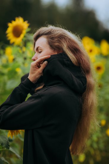 Nora Mikken MARI Maxi Hoodie Dress Black - Sweatshirt & camisolas com capuz - 