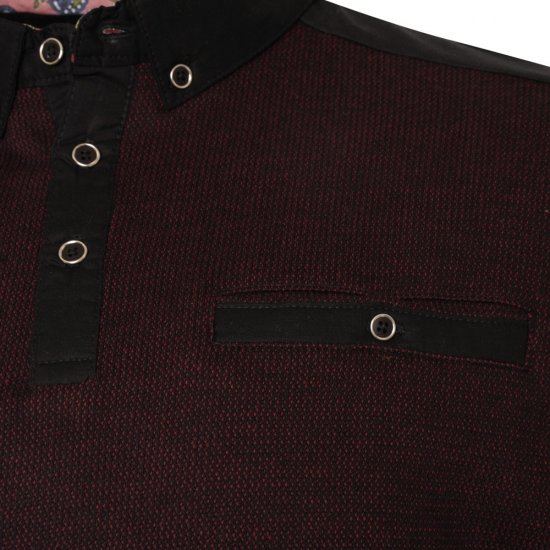 Kam Jeans 5490 Jersey Weave Contrast Polo Black - Pólos - Pólos Tamanhos Grandes Homem