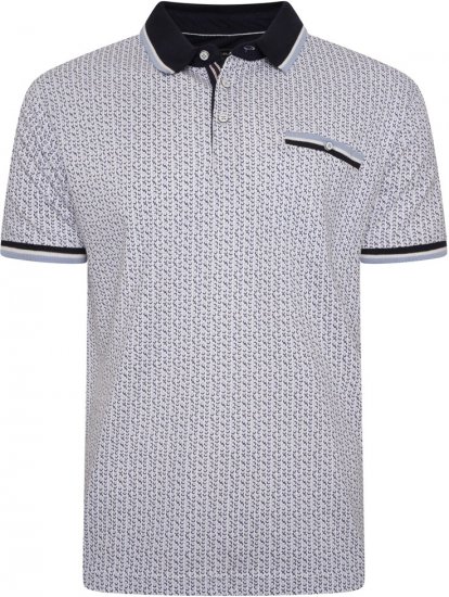 Kam Jeans 5487 Dobby Print Pique Polo White - Pólos - Pólos Tamanhos Grandes Homem