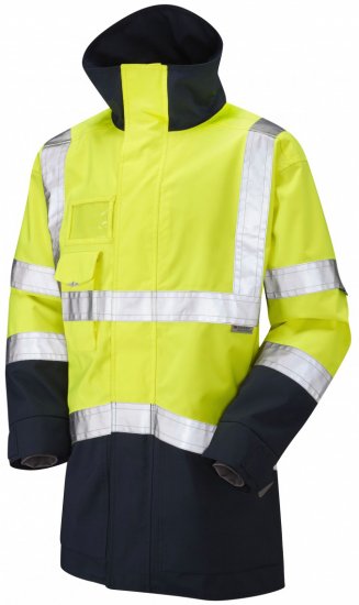 Leo Clovelly Breathable Executive Anorak Hi-Vis Yellow/Navy - Roupa de trabalho - Roupa de Trabalho Tamanho Grande Homem