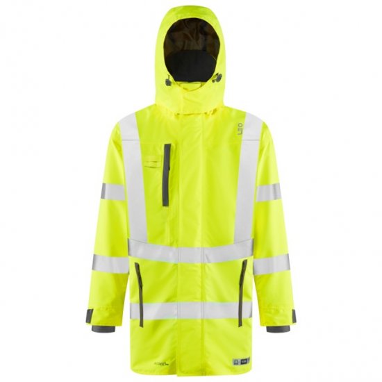 Leo Eastleigh Ecoviz 10K Performance Breathable Anorak Hi-Vis Yellow - Roupa de trabalho - Roupa de Trabalho Tamanho Grande Homem