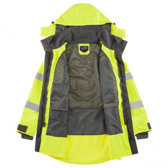 Leo Eastleigh Ecoviz 10K Performance Breathable Anorak Hi-Vis Yellow - Roupa de trabalho - Roupa de Trabalho Tamanho Grande Homem