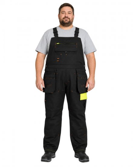 Adamo 109100 Jardineiras Pretas - Roupa de trabalho - Roupa de Trabalho Tamanho Grande Homem