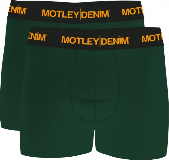 Motley Denim Amsterdam Boxershorts Racing Green 2-pack - Roupa Interior & natação - Roupa interior Homem Tamanhos Grandes