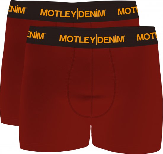 Motley Denim Amsterdam Boxershorts Red 2-pack - Roupa Interior & natação - Roupa interior Homem Tamanhos Grandes