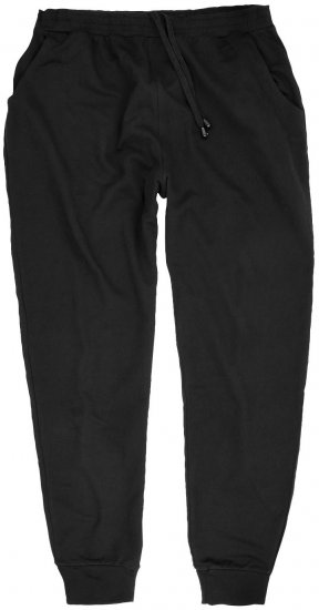 Adamo Athen Sweatpants with Cuffs Black - Calças & calções de fato de treino - Calças de Fato de Treino Tamanhos Grandes 