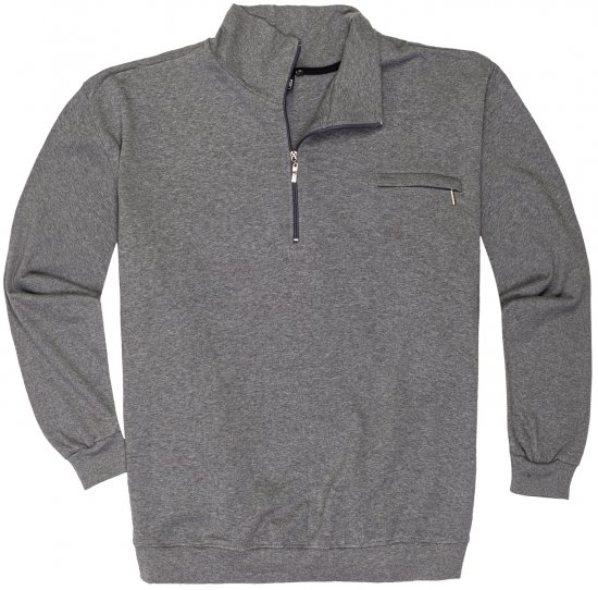 Adamo Athen Sweatshirt Half Zipper Grey - Sweatshirts & hoodies - Sweatshirt & Camisolas com Capuz tamanhos grandes