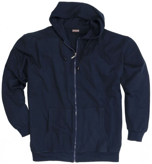Adamo Athen Hoodie with Zipper Navy - Sweatshirts & hoodies - Sweatshirt & Camisolas com Capuz tamanhos grandes