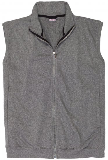 Adamo Athen Sweatvest Full Zipper Grey - Sweatshirts & hoodies - Sweatshirt & Camisolas com Capuz tamanhos grandes