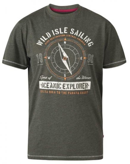 D555 Atticus Oceanic Explorer Crew Neck T-Shirt Khaki - T-shirts - T-shirts Homem Tamanhos Grandes