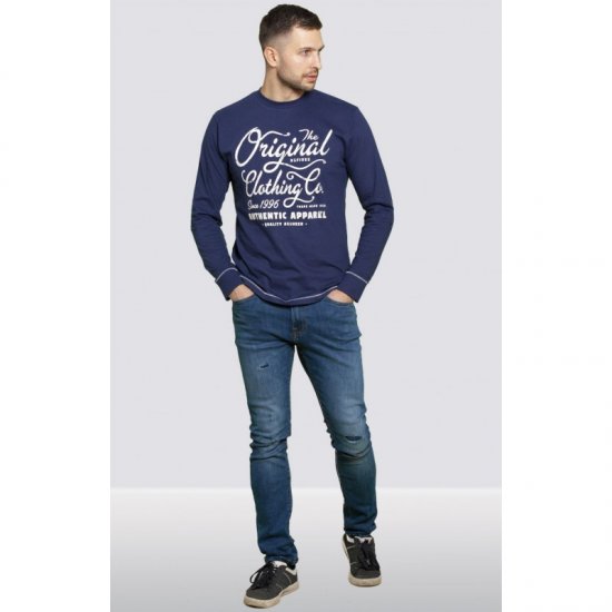 D555 Austin Long Sleeve T-shirt Navy - T-shirts - T-shirts Homem Tamanhos Grandes