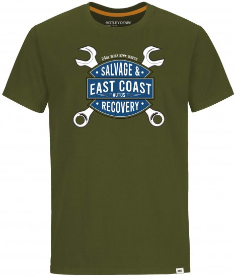 Motley Denim Barrow T-shirt Dark Khaki - T-shirts - T-shirts Homem Tamanhos Grandes