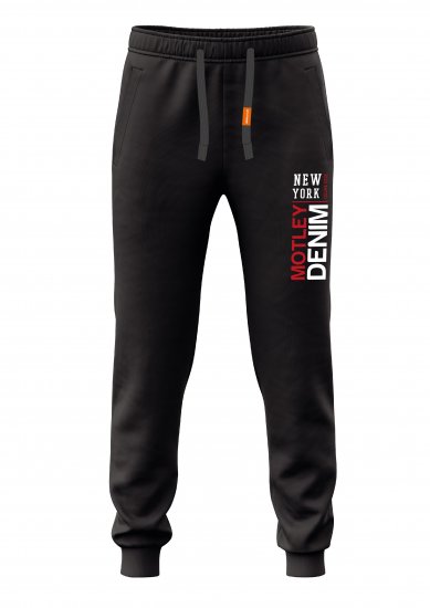 Motley Denim Belfast Sweatpants Black - Calças & calções de fato de treino - Calças de Fato de Treino Tamanhos Grandes 