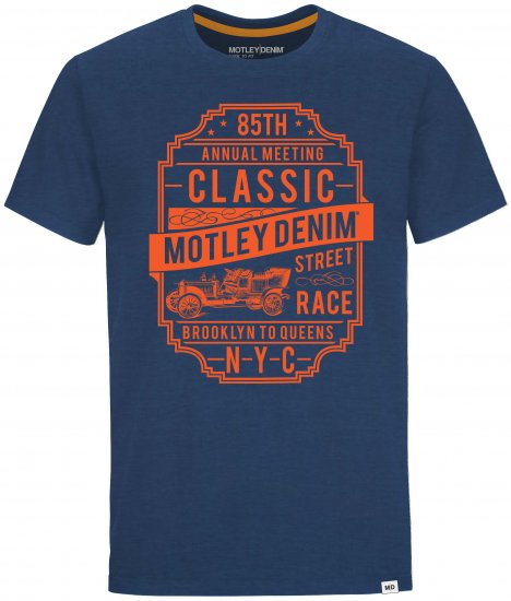 Motley Denim Blackpool T-shirt Dark Indigo - T-shirts - T-shirts Homem Tamanhos Grandes