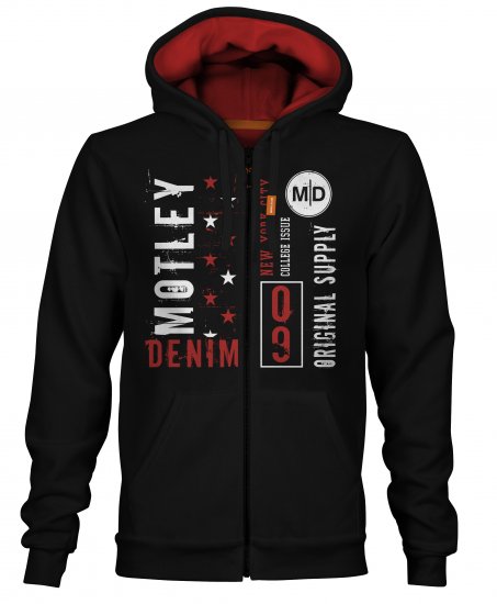 Motley Denim Bodmin Hoodie Black - Sweatshirts & hoodies - Sweatshirt & Camisolas com Capuz tamanhos grandes