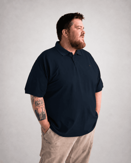 Motley Denim Bratislava Polo Navy - Pólos - Pólos Tamanhos Grandes Homem