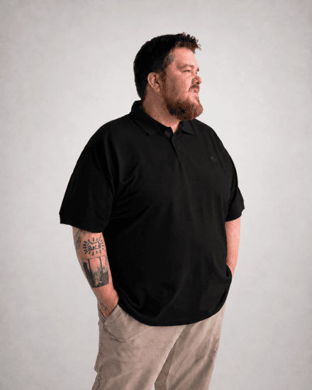 Motley Denim Bratislava Polo Black - Pólos - Pólos Tamanhos Grandes Homem