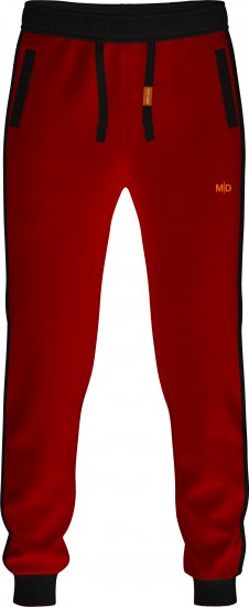 Motley Denim Bremen Sweatpants Red/Black - Calças & calções de fato de treino - Calças de Fato de Treino Tamanhos Grandes 