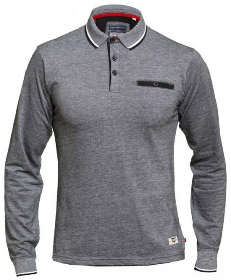 D555 Brockville Long Sleeve Polo Grey - Pólos - Pólos Tamanhos Grandes Homem