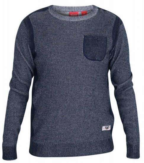 D555 Bryson Crewneck Sweater with Pocket Navy - Sweatshirts & hoodies - Sweatshirt & Camisolas com Capuz tamanhos grandes